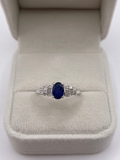 9ct white gold sapphire and diamond ring
