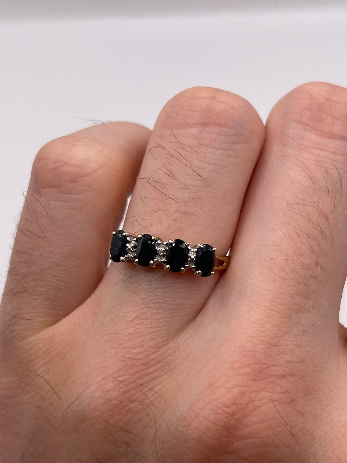 9ct gold sapphire and diamond ring