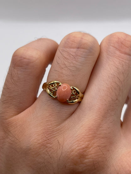 9ct gold coral ring