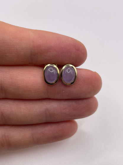 9ct gold jade earrings