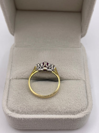 18ct gold ruby and diamond ring