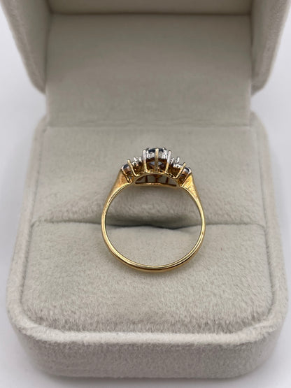 9ct gold sapphire and diamond ring