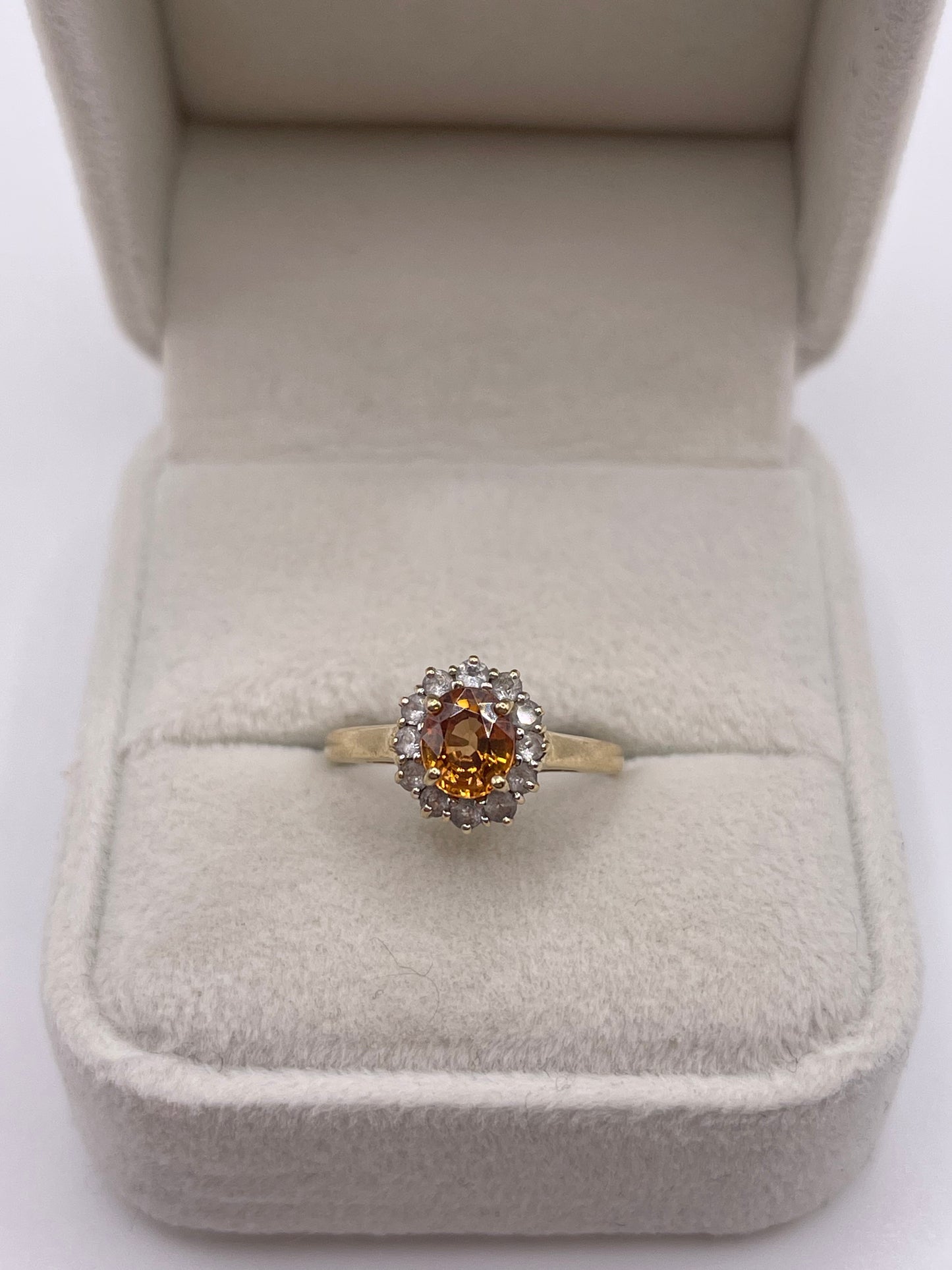 9ct gold zircon cluster ring