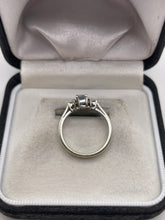 Load image into Gallery viewer, 9ct white gold aquamarine and diamond ring
