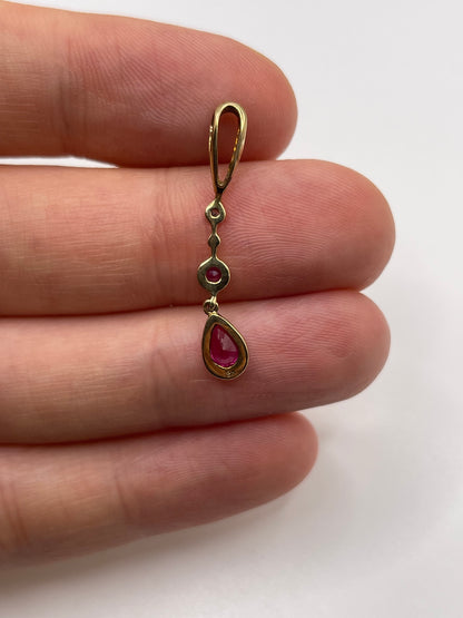9ct gold ruby and pendant