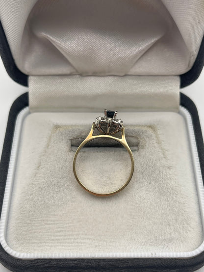 14ct gold sapphire and diamond ring