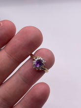 Load image into Gallery viewer, 9ct gold amethyst and diamond ring
