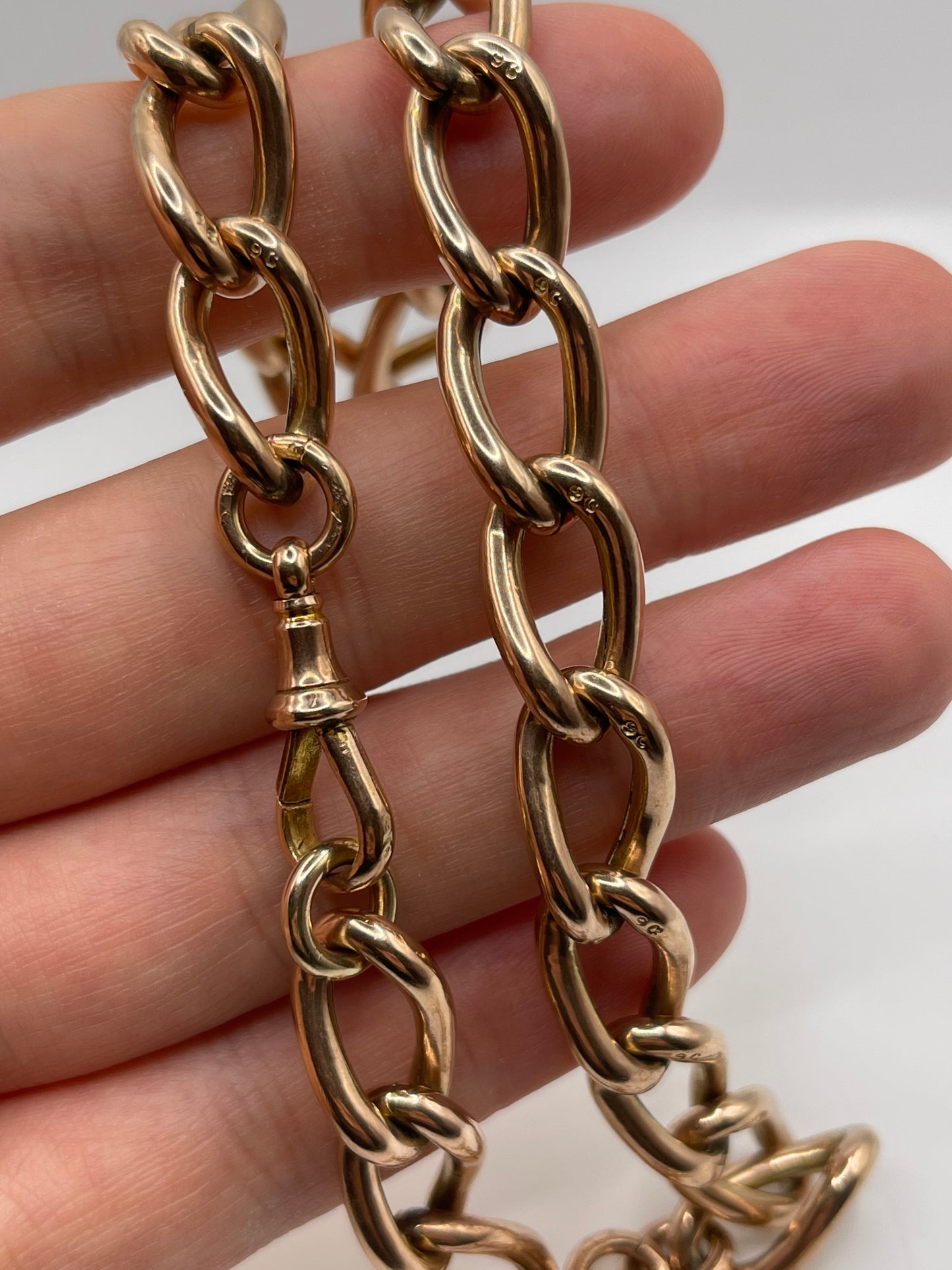 9ct rose gold Albert chain