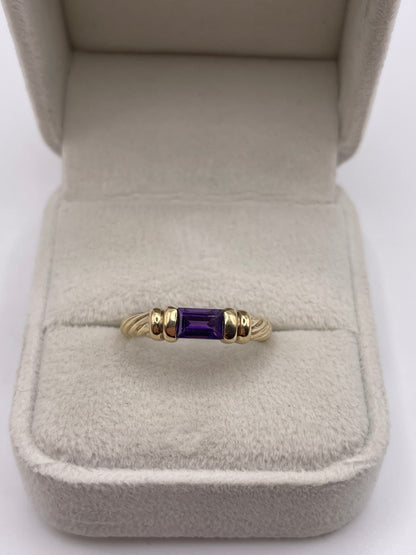 9ct gold amethyst ring