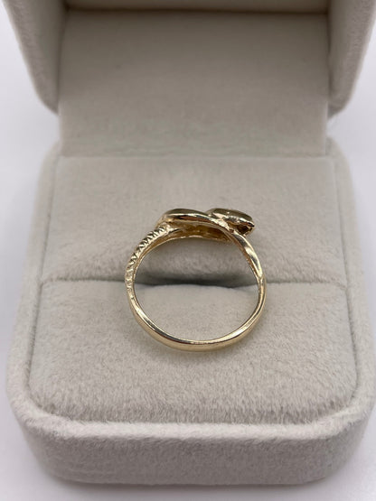 9ct gold emerald snake ring