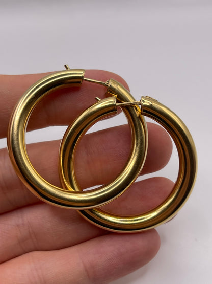 9ct gold creole earrings