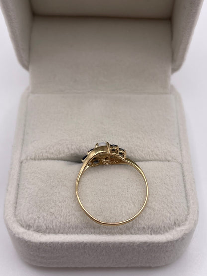 9ct gold opal and sapphire ring