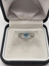 Load image into Gallery viewer, 18ct white gold aquamarine and diamond ring
