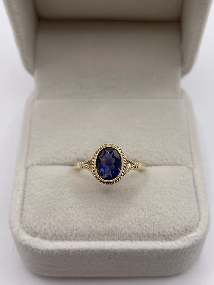 9ct gold iolite ring