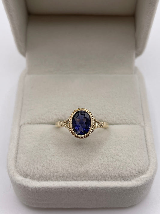 9ct gold iolite ring