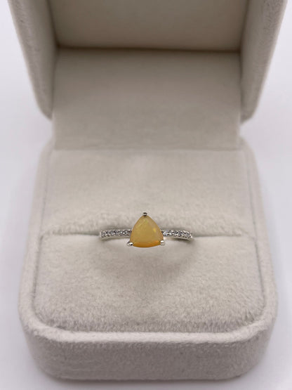 9ct gold opal and diamond ring