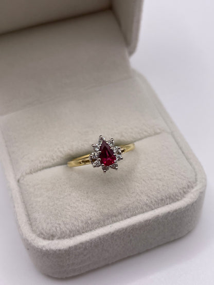 18ct gold ruby and diamond ring