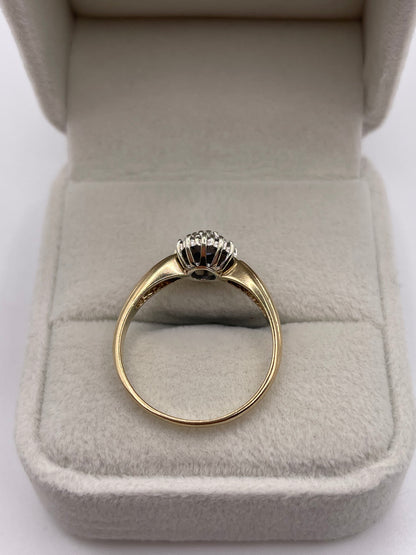 9ct gold sapphire and diamond ring