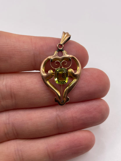 Antique 9ct gold paste pendant