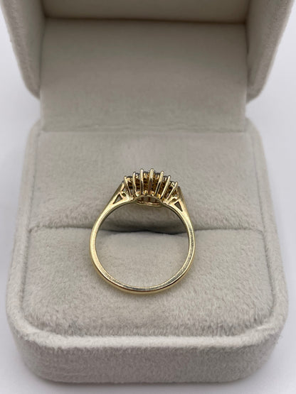 9ct gold diamond cluster ring