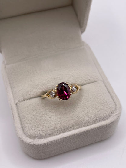 9ct gold tourmaline and diamond ring