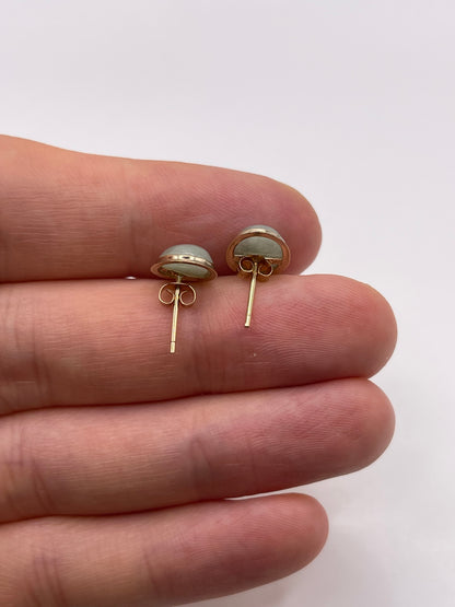 9ct gold jade earrings
