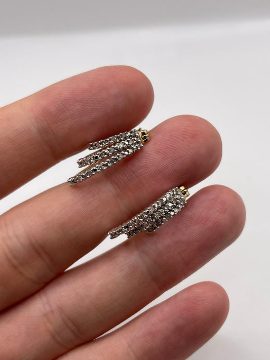 9ct gold diamond earrings