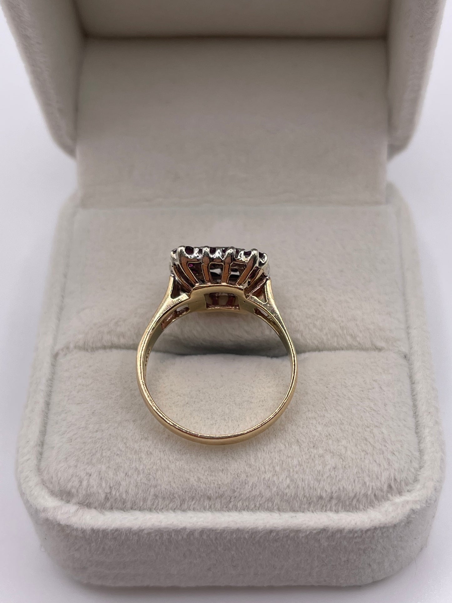 9ct gold ruby and diamond ring