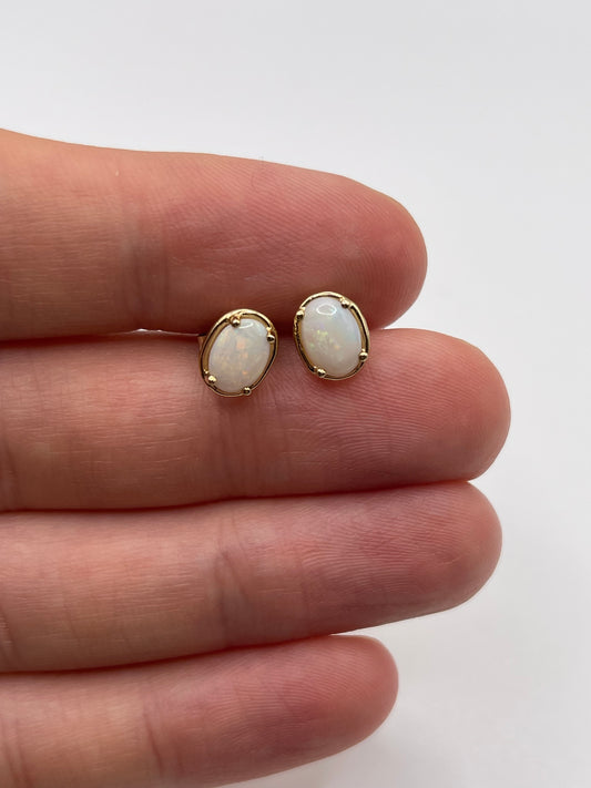 9ct gold opal earrings