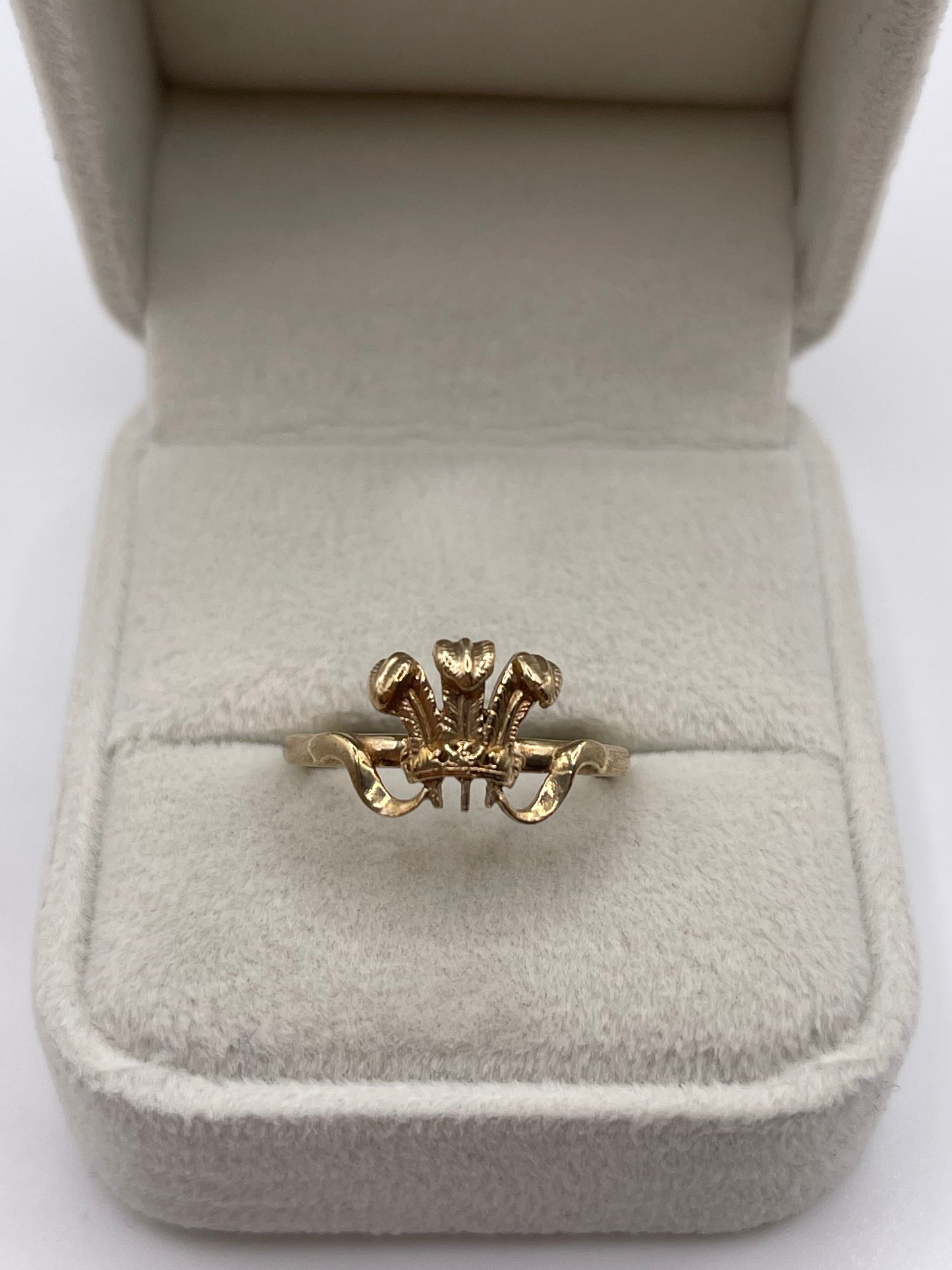 9ct gokd Welsh feathers ring