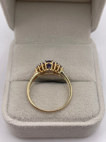 14ct gold tanzanite and diamond ring