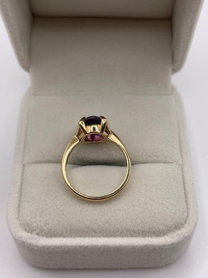9ct gold amethyst ring