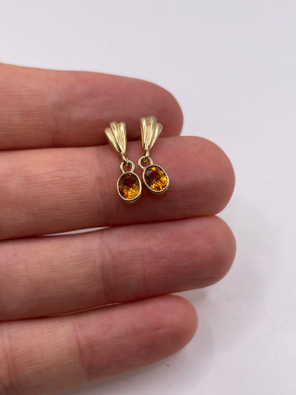 9ct gold citrine earrings