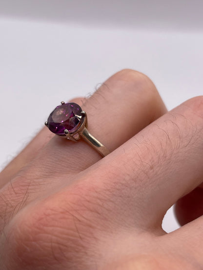 Silver pink topaz ring