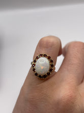 Load image into Gallery viewer, 9ct gold opal and garnet ring
