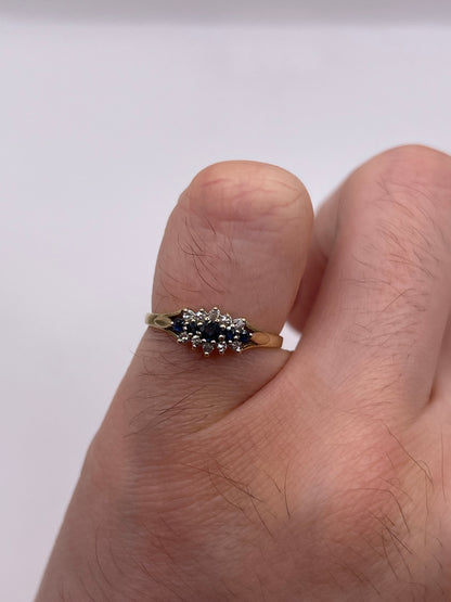 9ct gold sapphire and diamond ring