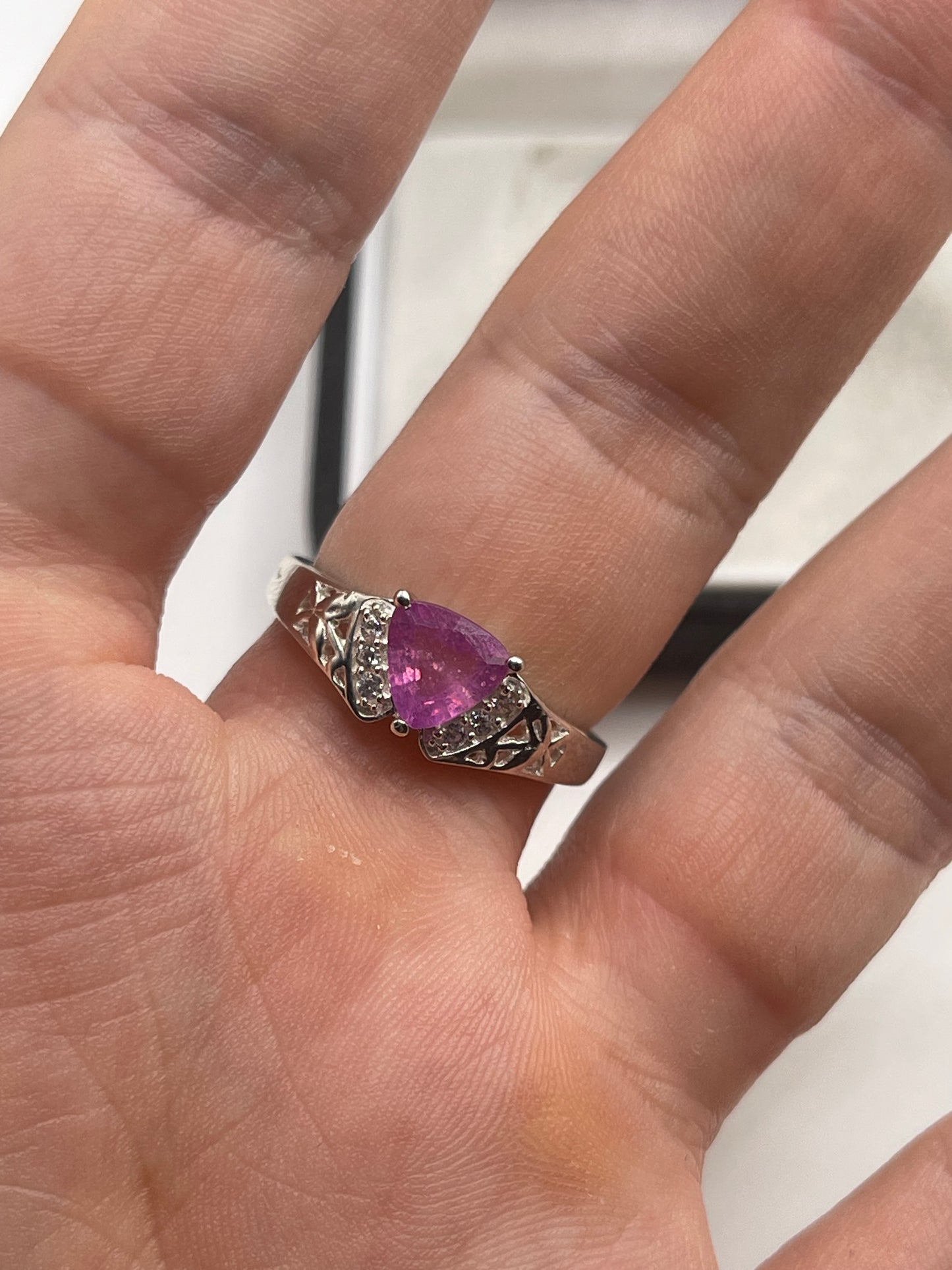 Silver topaz ring