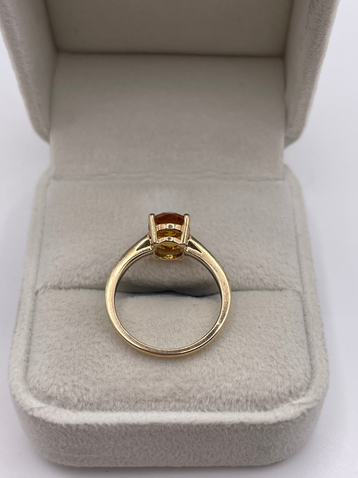 9ct gold citrine and diamond ring