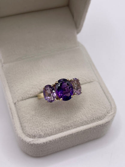 9ct gold amethyst ring
