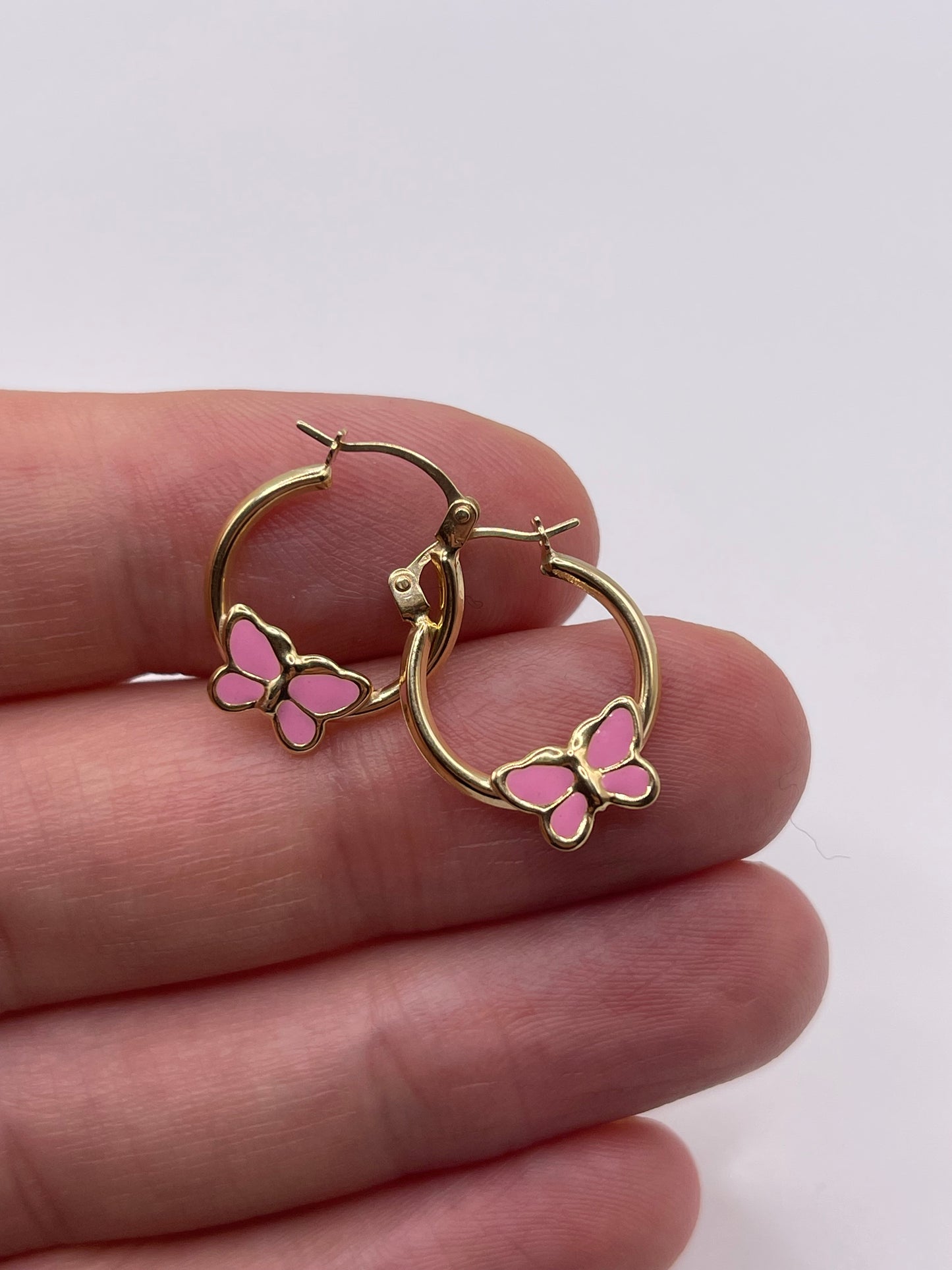 9ct gold enamel butterfly earrings