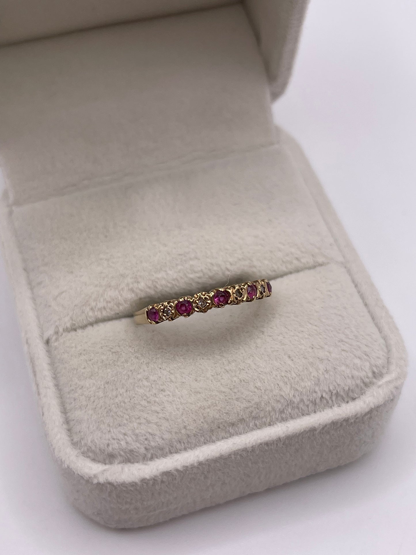 9ct gold ruby and diamond ring