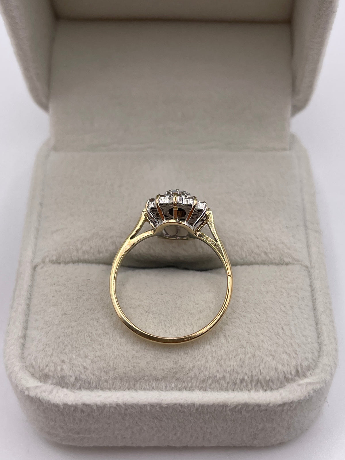 9ct gold opal and diamond cluster ring