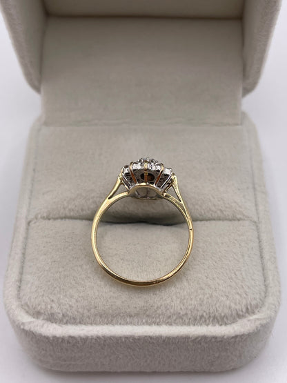 9ct gold opal and diamond cluster ring