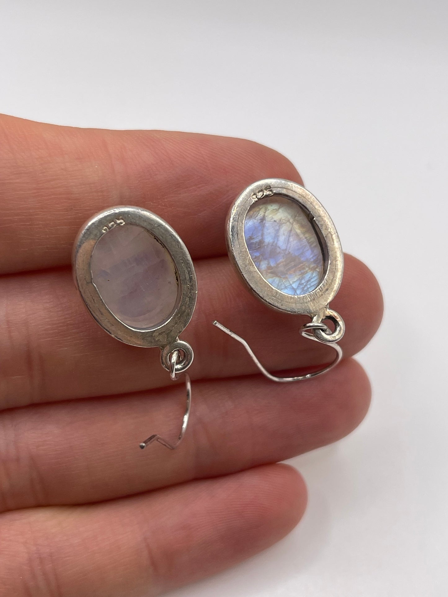 Silver moonstone earrings