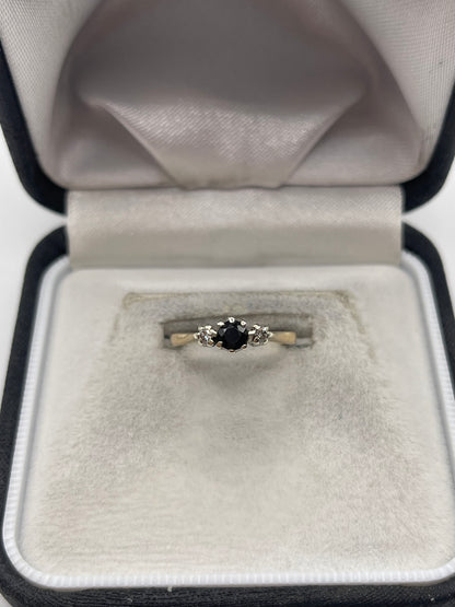 9ct gold sapphire and diamond ring