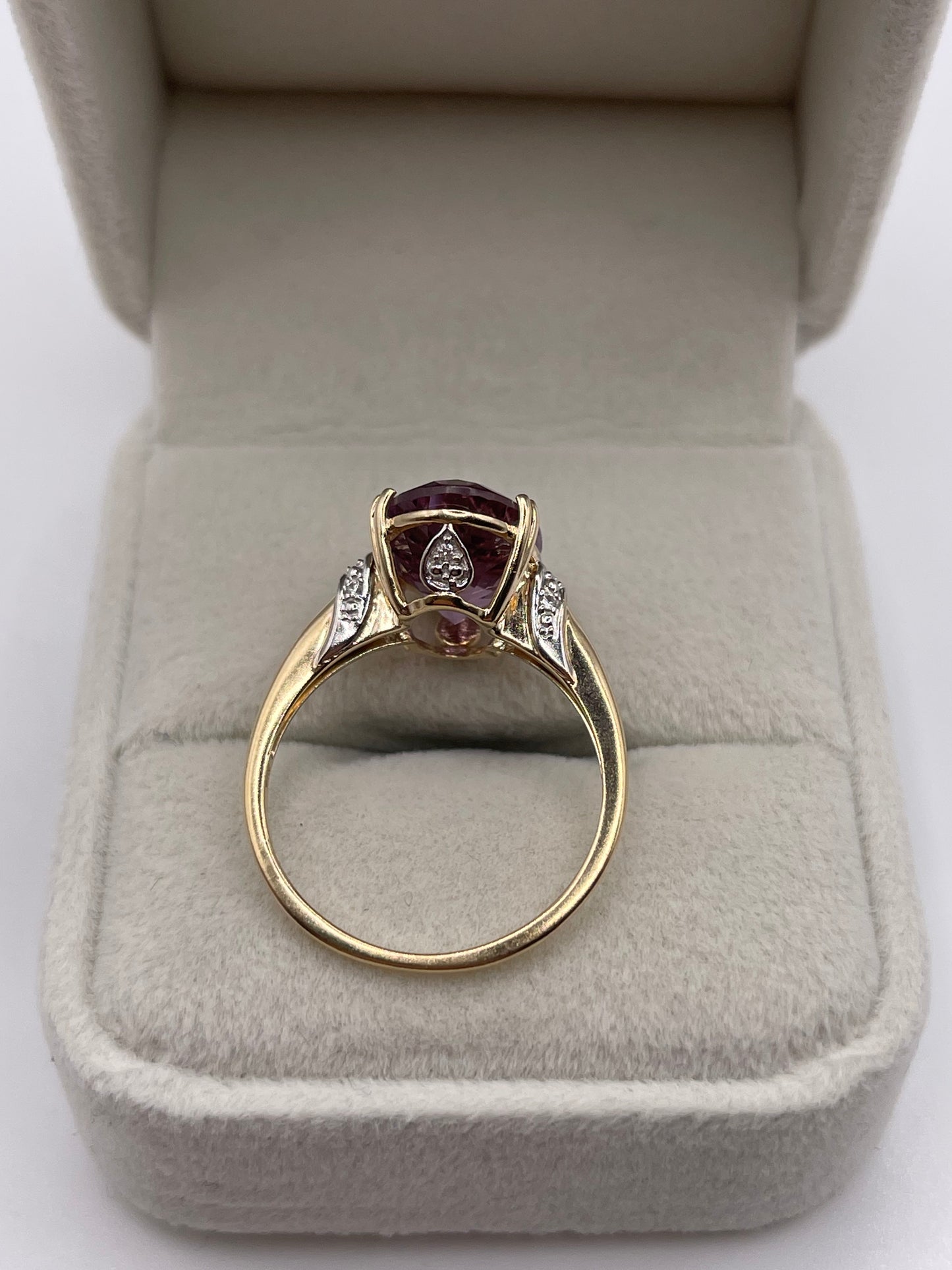 9ct gold ametrine and diamond ring