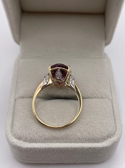 9ct gold ametrine and diamond ring