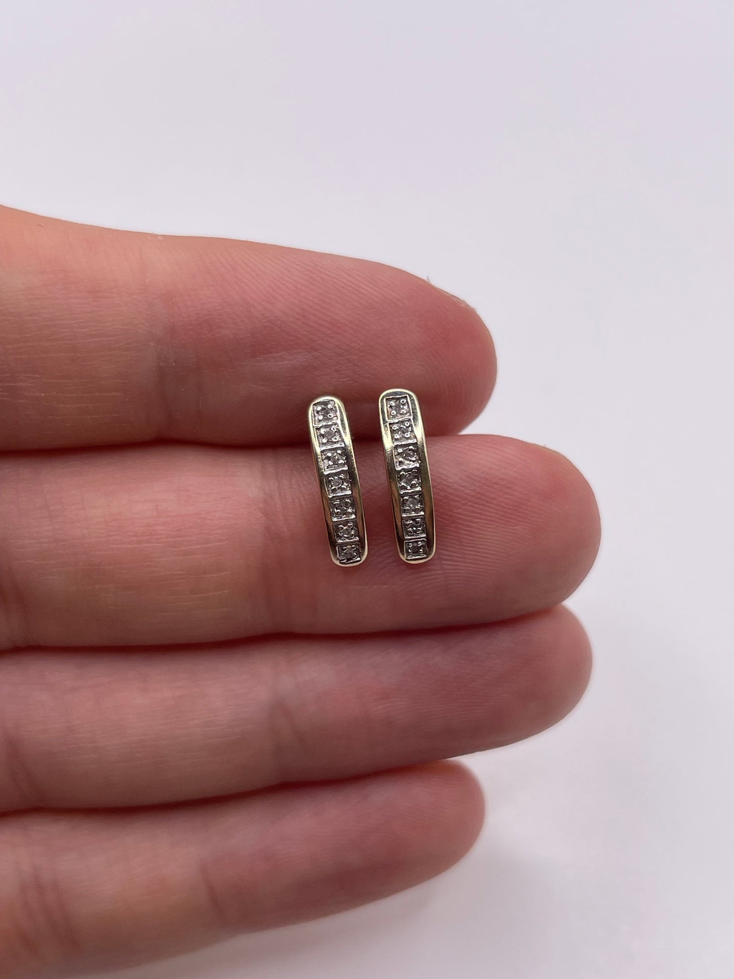 9ct gold diamond earrings