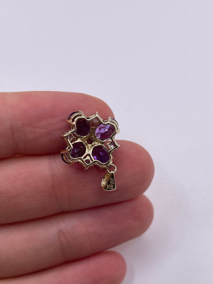 9ct gold amethyst and tanzanite pendant