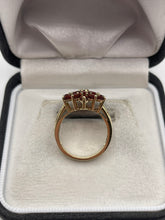 Load image into Gallery viewer, 9ct gold garnet and diamond ring
